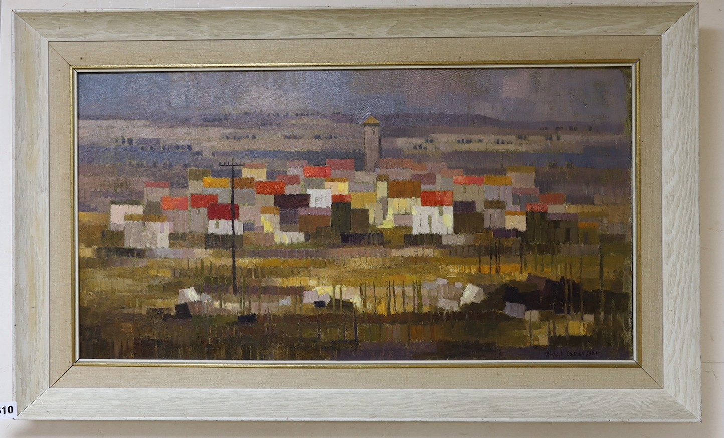 Michael Lawrence Cadman (1920-2010), oil on board, Pyrenean Village, signed and dated 1964, 40 x 75cm